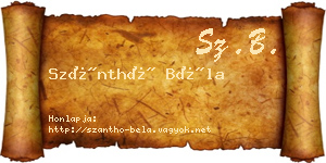 Szánthó Béla névjegykártya
