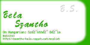 bela szantho business card